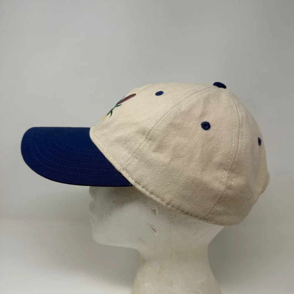Disney Stitch Embroidered Baseball Cap Blue Tan Adult Adjustable‎ Strapback